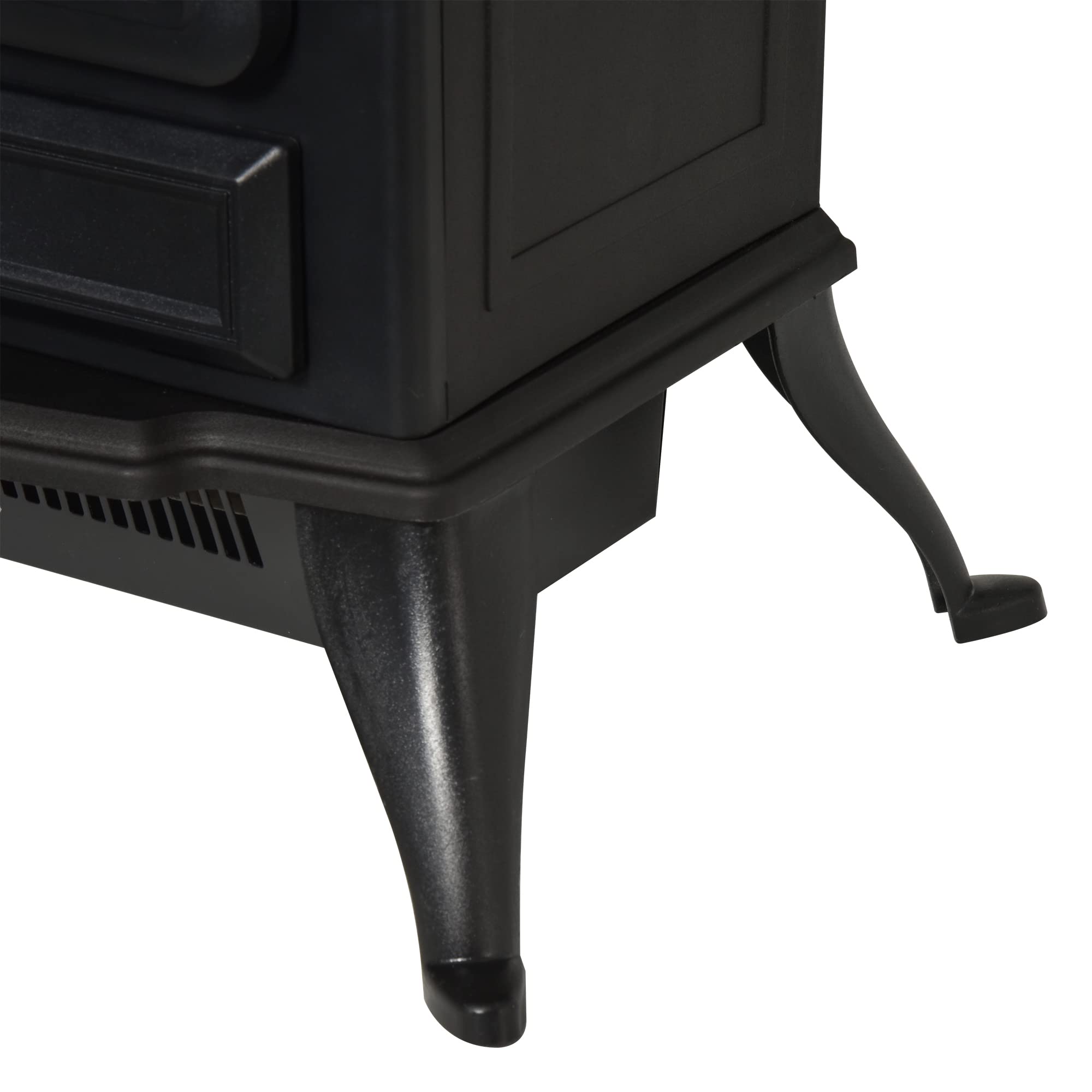 HOMCOM Camino Elettrico da Terra con Effetto Fiamma, Caminetto Elettrico 1000W /2000W con Protezione da Surriscaldamento e Termostato, in ABS e Vetro, 45x28x54cm, Nero