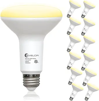 12 Pack BR30 Flood LED Light Bulbs 65W Equivalent, 7W Energy Efficient, Dimmable 800LM Bulbs 2700K Warm White, E26 Base for Recessed Cans, Indoor Home Kitchen Bedroom, 15,000 Hours, ETL
