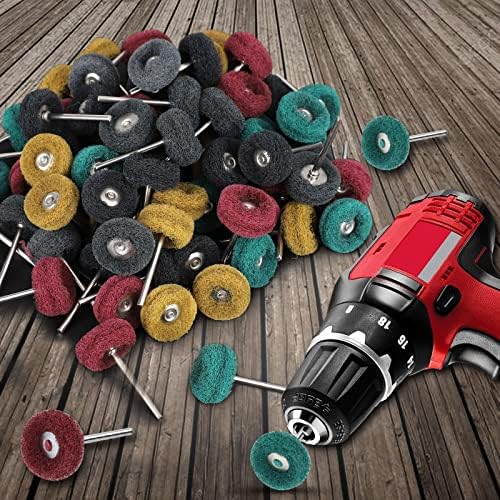80 PCS Polishing Buffing Wheel, Abrasive Buffing Wheels Set with 3mm Shank Polishing Accessories for Rotary Tools for Glass Metal Wood Polishing Sanding Dusting