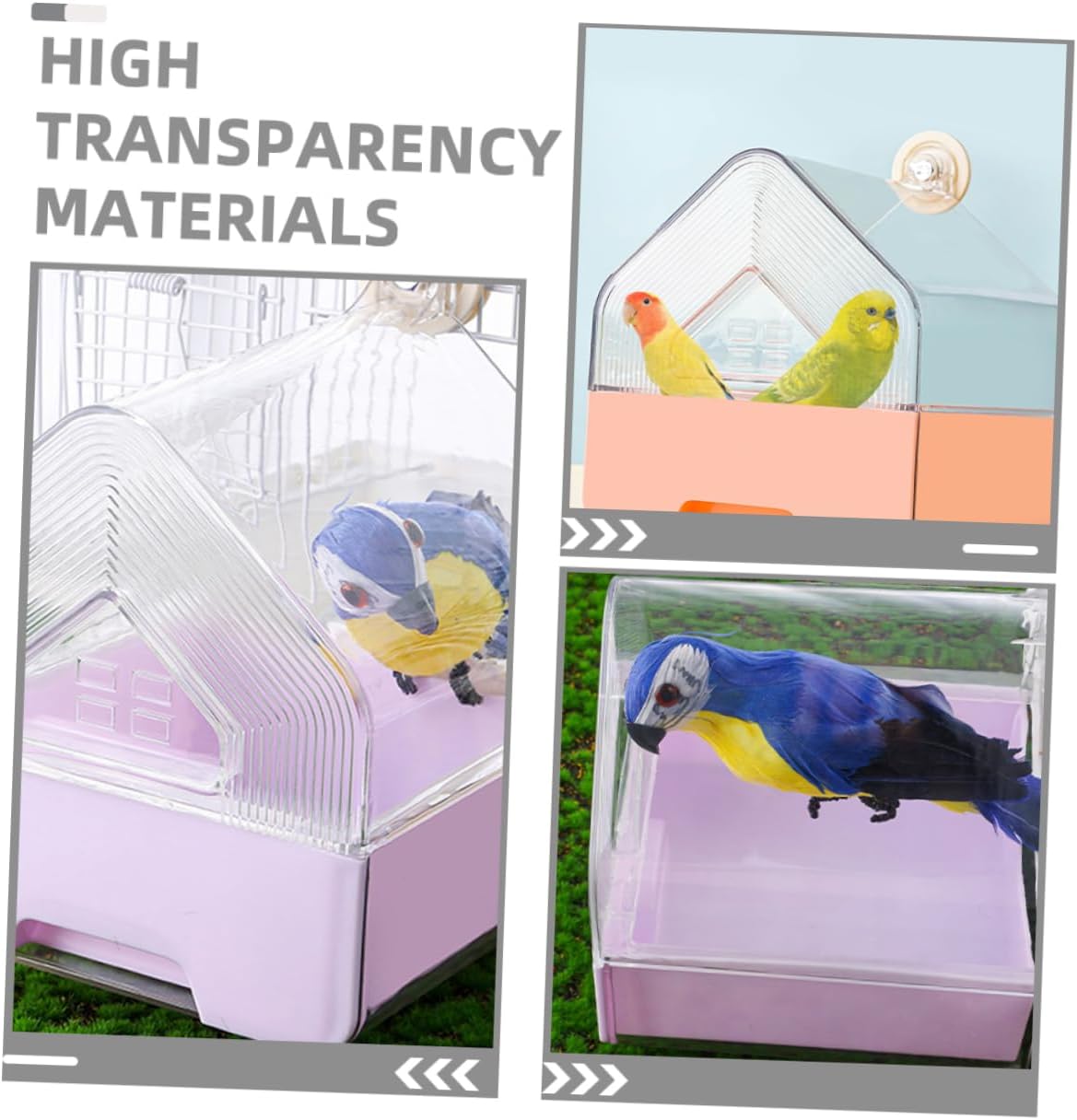 Yardwe 2pcs Bird Bath Tub Parrot Shower Perch Cockatiel Bird Bath Small Bathtub Parakeet Supplies Cage
