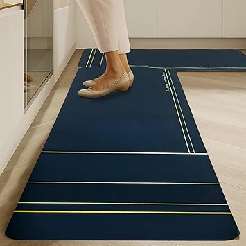 SUPERSTUD Kitchen Mats for Floor Anti Slip 2 Pcs Waterproof Kitchens Rugs Waterproof Standing Runner for Bathroom (120x40cm, 40x60cm) - image, photos