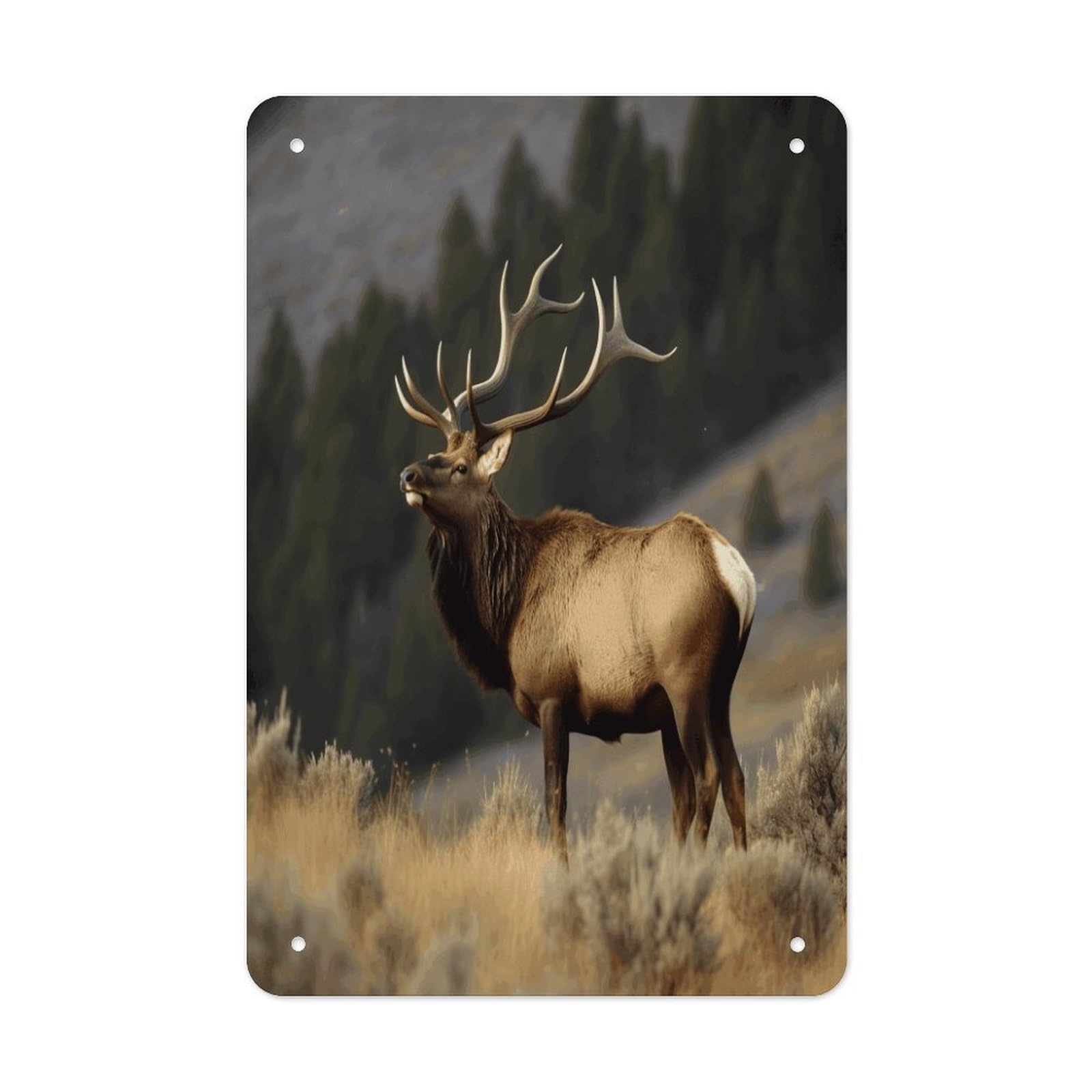 Retro Metal Signs Decorations Vintage Bull Elk Tin Sign Iron Painting Home Family Poster Personalized Art Wall Decor Funny Plaque Sheet for Home Gift Party 8x12 In
