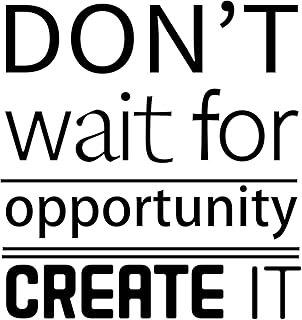 SUPERDANT Inspirująca naklejka ścienna z PCW nie czekaj, na okazje, stwórz winylowy tatuaż ścienny, cytaty motywacyjne, sztuka ścienna, samoprzylepna naklejka do salonu, sypialni