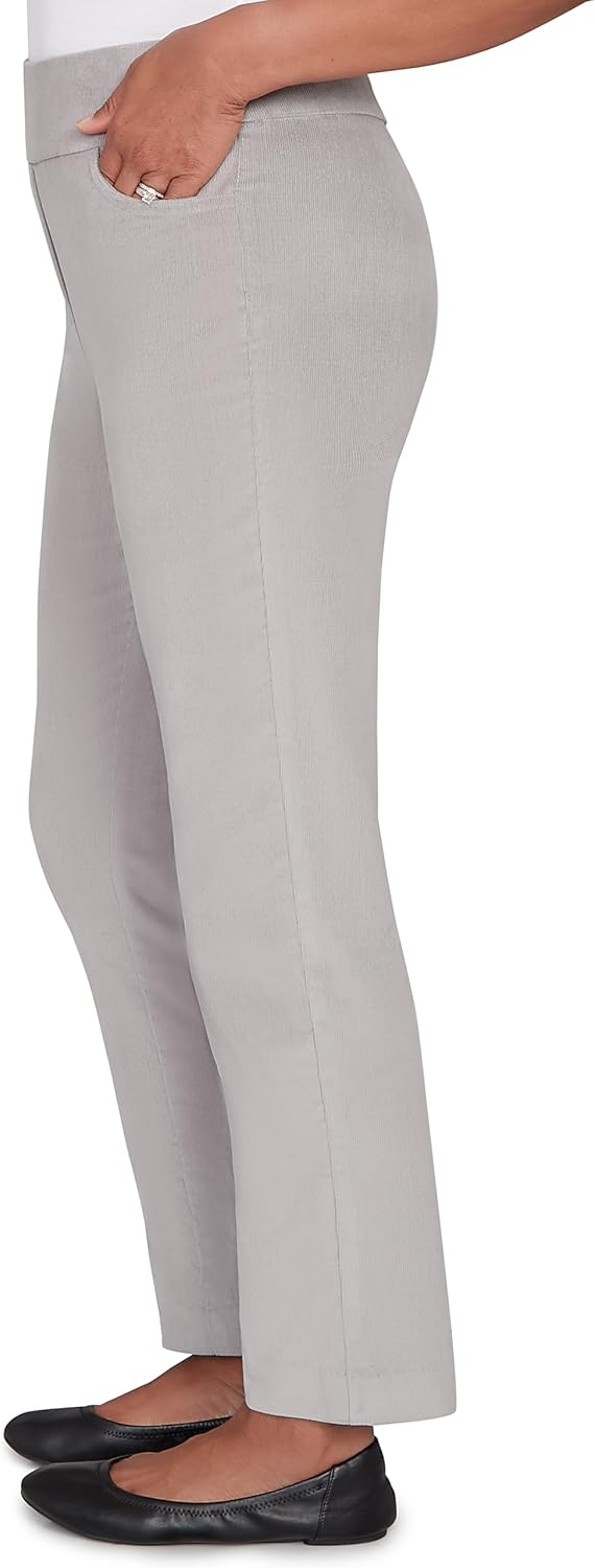 Alfred Dunner Stretch Modern Knit Corduroy Average Length Pant