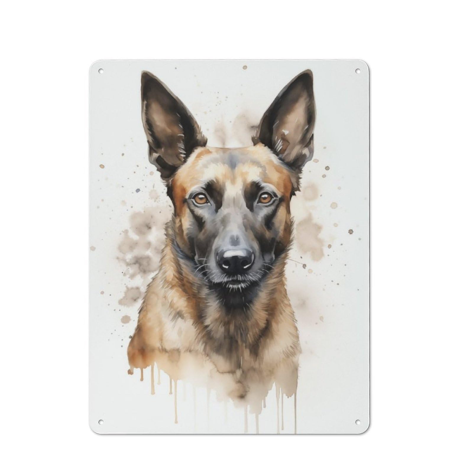 Junmoney Belgian Malinois Portrait Vintage Tin Sign 40X30cm With For Workshop Wall, For Kitchen, Dining Room And Home Bar Wall Decor