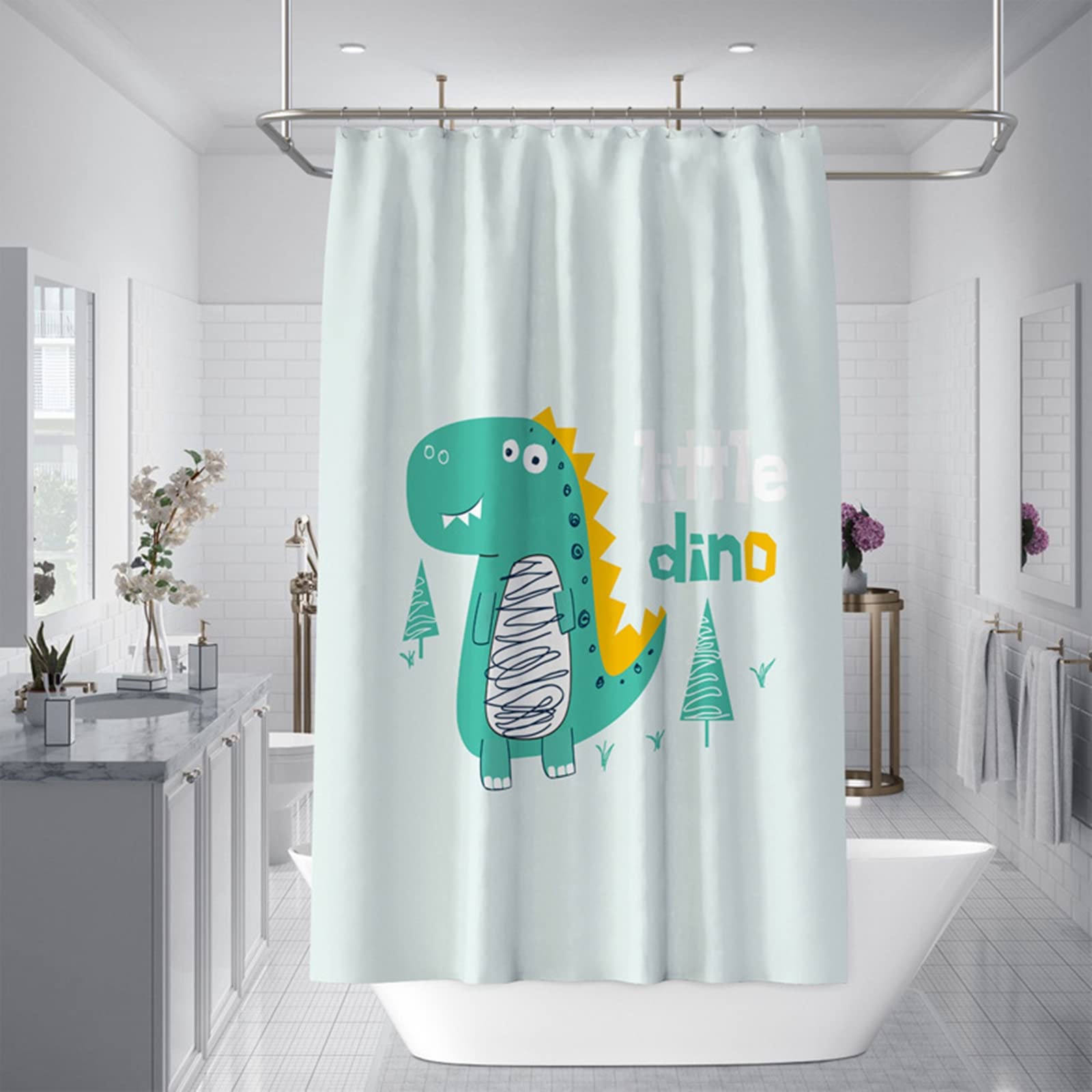 Rideau de douche dinosaure salle de bain polyester 180x200