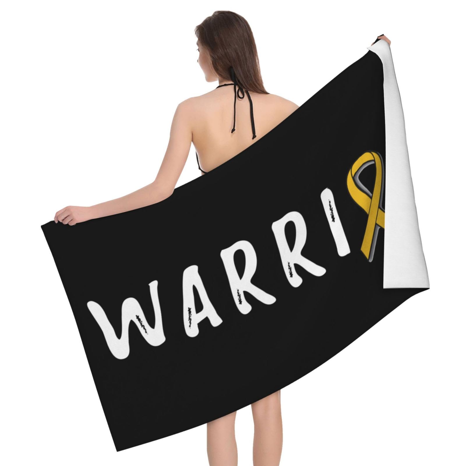 HLBSDM Microfiber Warrior Appendix Cancer Awareness Beach Towel Quick Dry Soft Sand Free Beach Towels for Pool Swim Beach Lightweight Thin Towels
