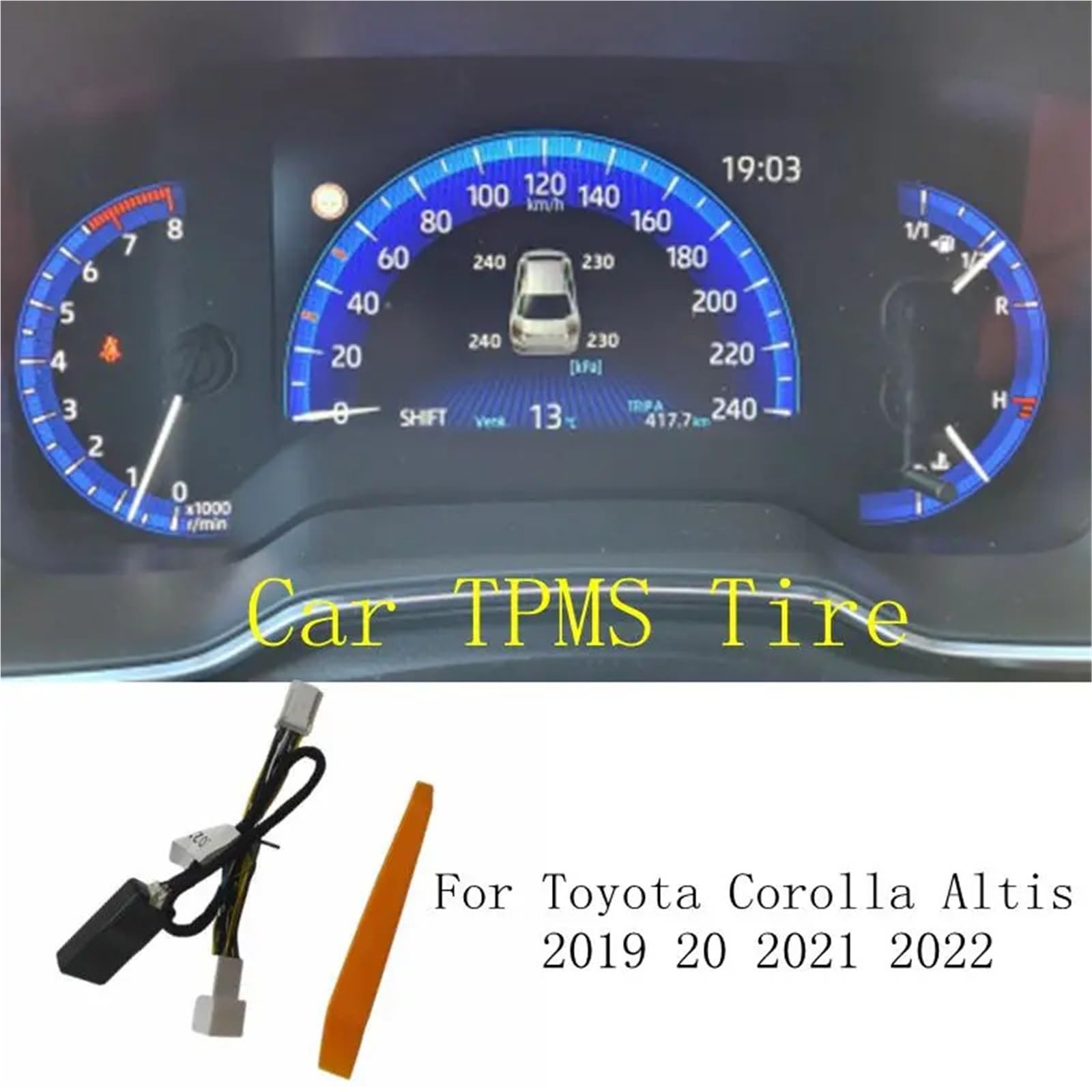 Pasuje do Toyota Corolla Altis 2019-2022 System wyświetlania monitorowania ciśnienia w oponach Alarm monitorowania ciśnienia w oponach(For gasoline)