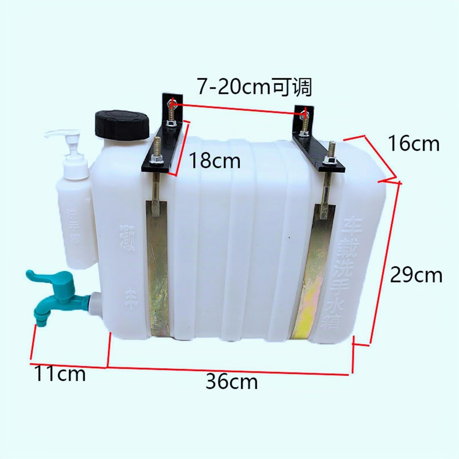 Wasserkanister mit 2 Hähnen & Schraubverschluss, Wasserbehälter, 14-Liter-Wassertank zur Fahrzeugmontage, Hängender Wassertank ideal für Wanderungen, Camping, Picknicks, Wohnwagen, LKW