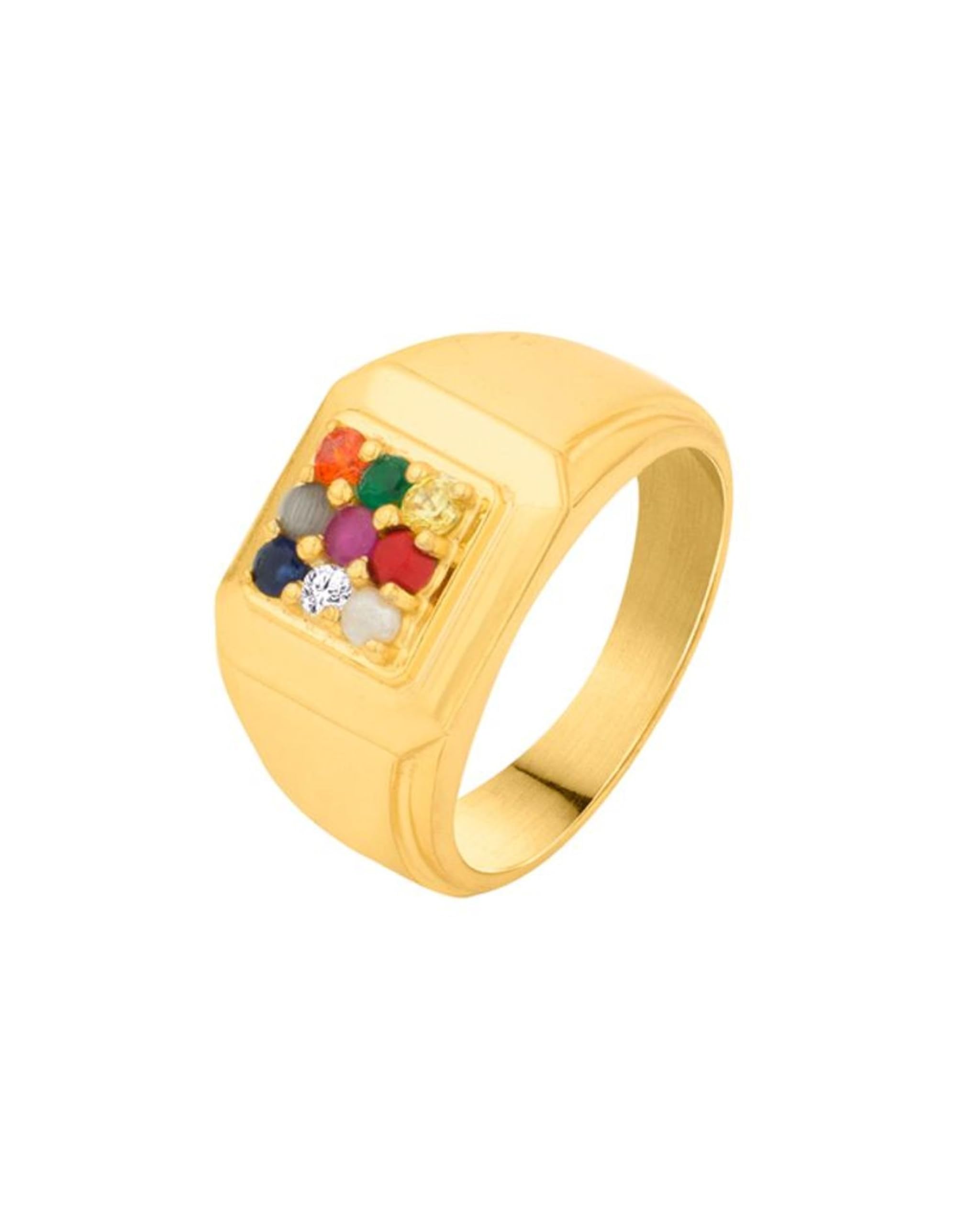 Navaratana Ring Gold Coated And Plated Ring By Radhey Radhey Enterprises 1MR10