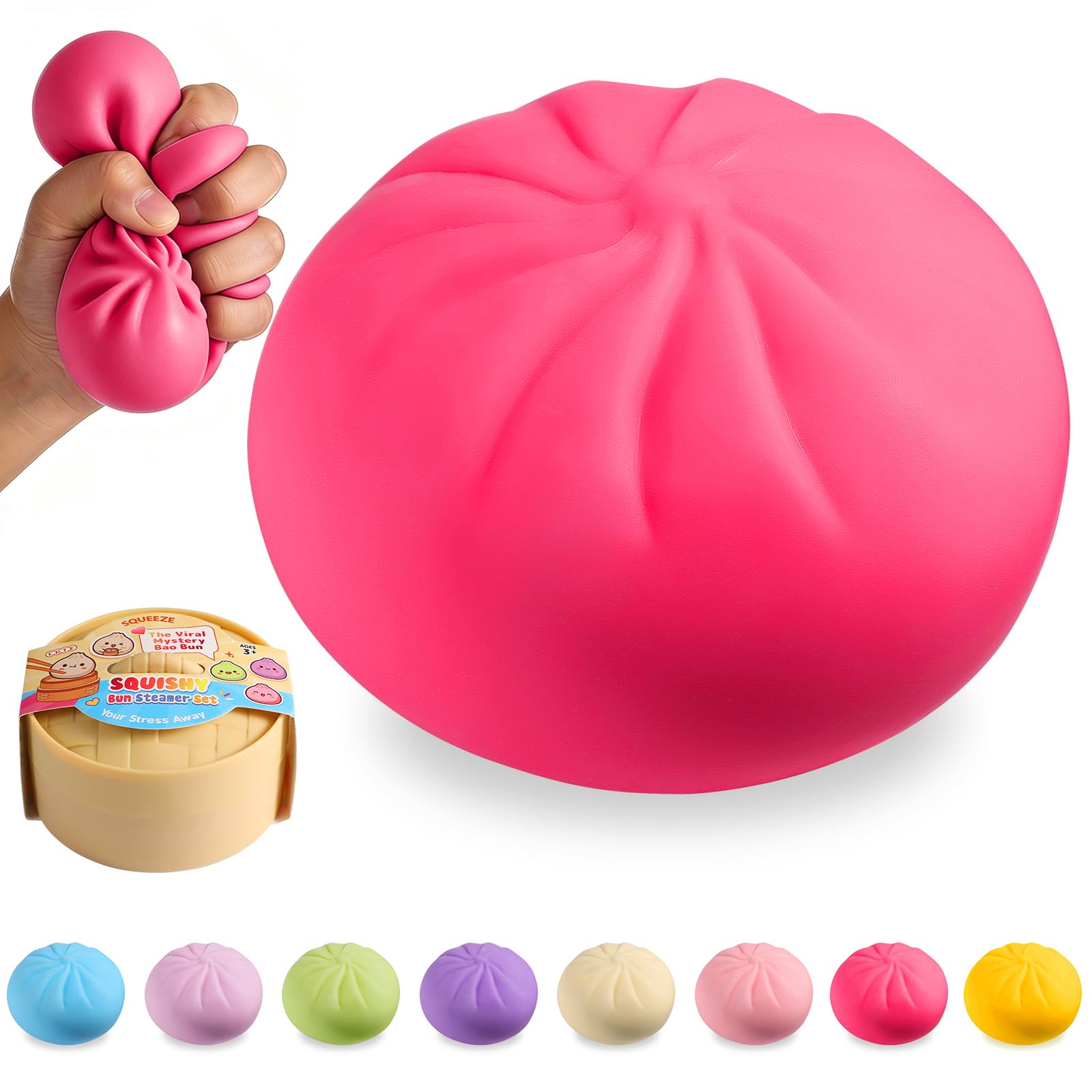 ToyMojo Dumpling Squishy Mystery Box Rose | Viral Bao Bun Squeeze Toy - main product image