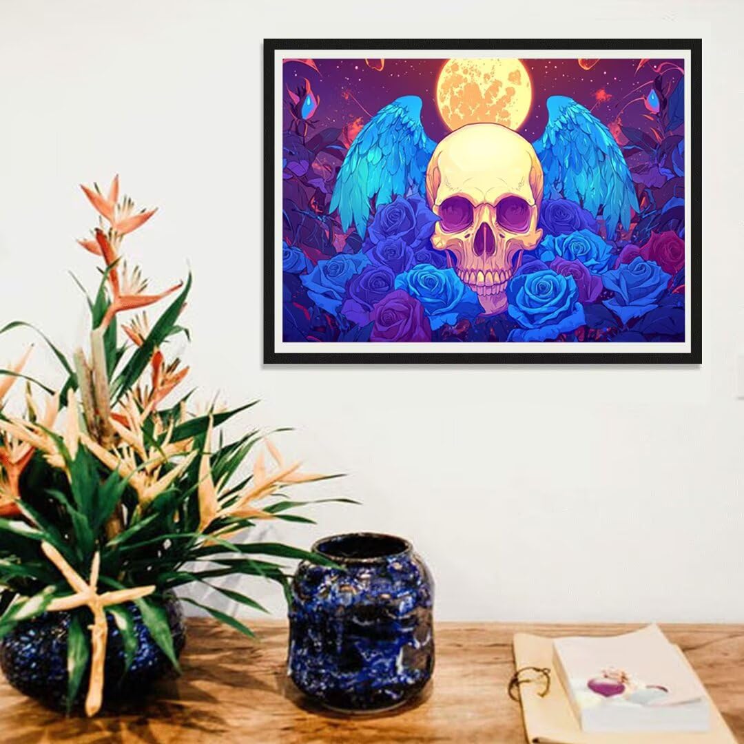 Générique 5D Flower Painting Diament Malarstwo Zestaw, DIY Diamentowe Czaszki Pełne zestawy, Diamentowe zestawy artystyczne dla dorosłych Początkujących, Square Diamond Rhinestone Ścieg krzyżykowy
