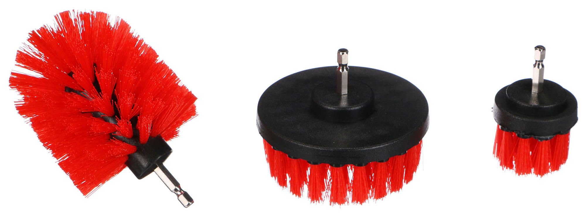 CAR DETAILING DRILL BRUSH 3 MEDIUM | Zestaw szczotek na wiertarkę do czyszczenia samochodu, średnia twardość | 3 sztuki