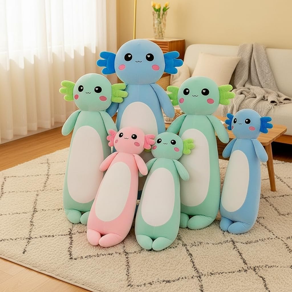 Long Axolotl Stuffed Animal Salamander Plush Pillow, Soft Axolotl Plush Toy for Boys Girls Gifts for Christmas (Blue, 65cm/25.59inch) - Image 8