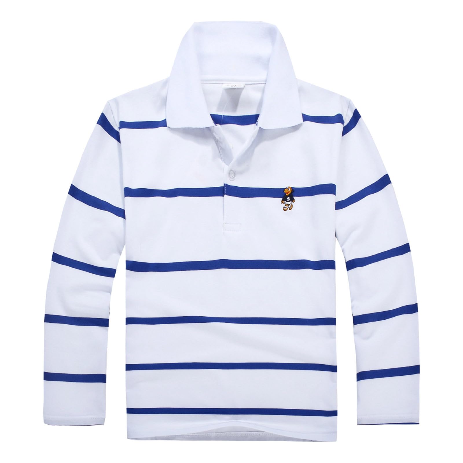 Chemise Enfant Manches Longues – Col Revers à Boutons, Uni Ou Imprimé 3D, Printemps/Automne, Taille 6 à 24