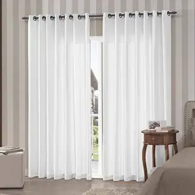 Admirare Decorações - Cortina Para Sala/Quarto Oxford 400x250 com ilhóses Cor:Branco