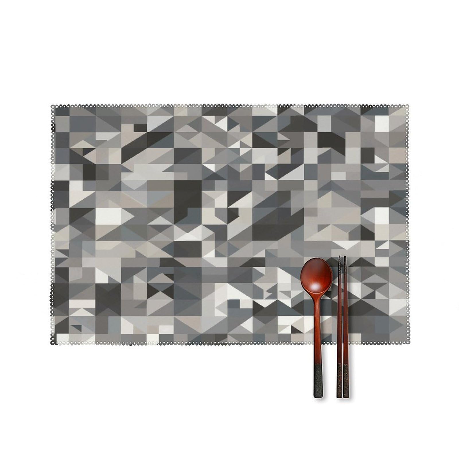 Fekiloot Style Gray Pattern Placemats Set Of 6,Table Mat
