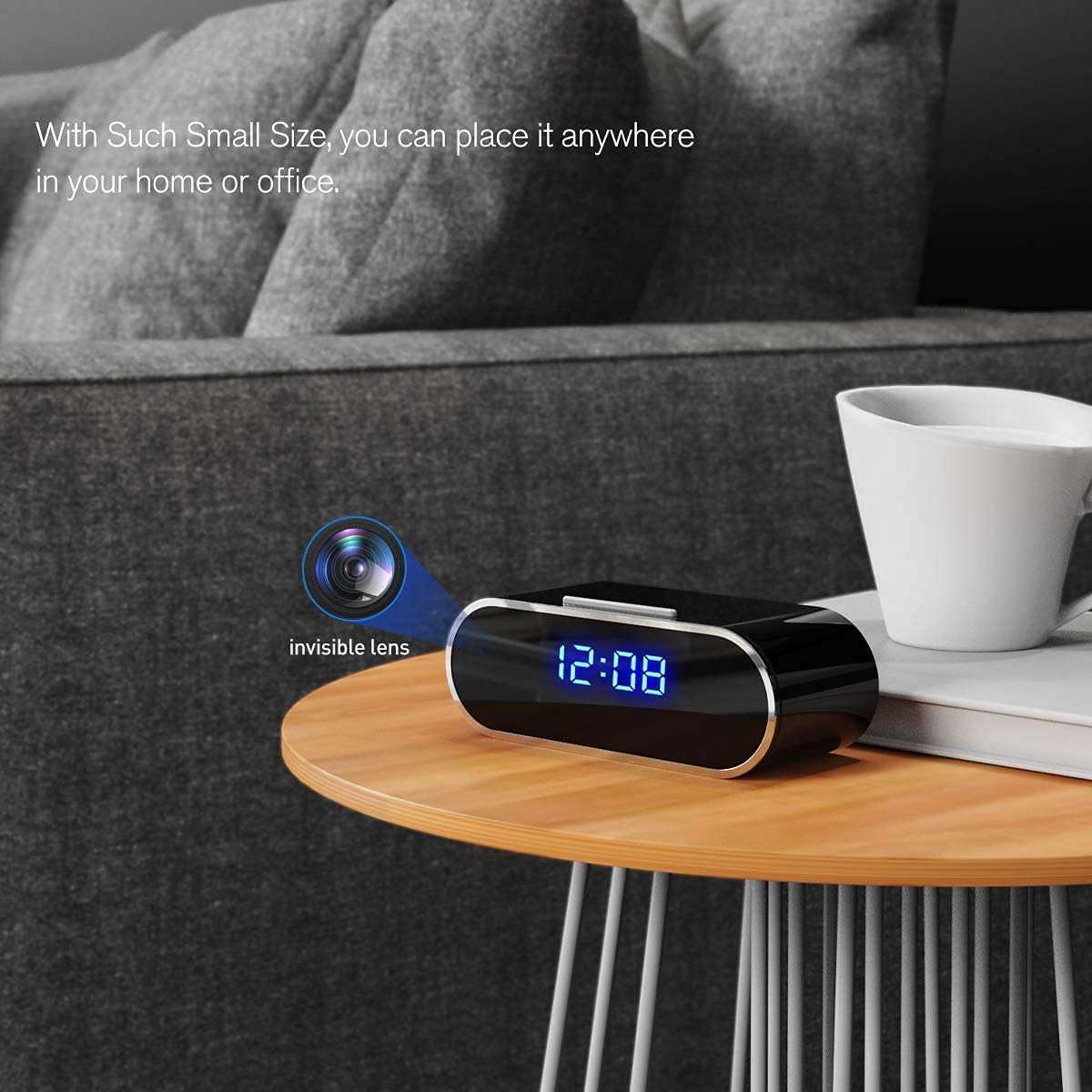 WiFi Mini DV Cámara Espía - 4K HD 1080P Despertador Grabador de Vídeo Inalámbrico Visión Nocturna Sensor de Detección de Movimiento Seguridad en el Hogar DVR Monitor para Mascotas Niñera