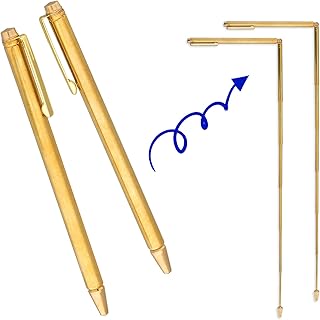 OIIKI 2PCS Dowsing Rods, Retractable divining rods, Portable Pen Shape L Rods, for Ghost Hunting Tools, Divining Water, Treasure, Buried Items etc