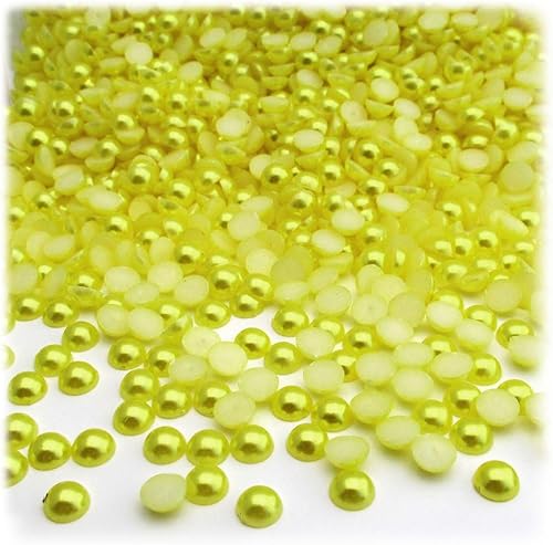 Miniatura 5 de 144 cuentas de media cúpula con acabado perlado, redondas, 0.197 in, tono negro