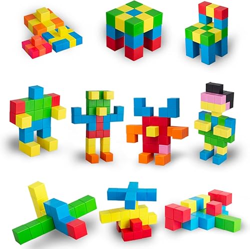 Miniatura 3 de 30 piezas de ayudas de enseñanza matemática de 1.3 pulgadas, cubos magnéticos hexaédricos, bloques magnéticos, pensamiento espacial, modelos sólidos