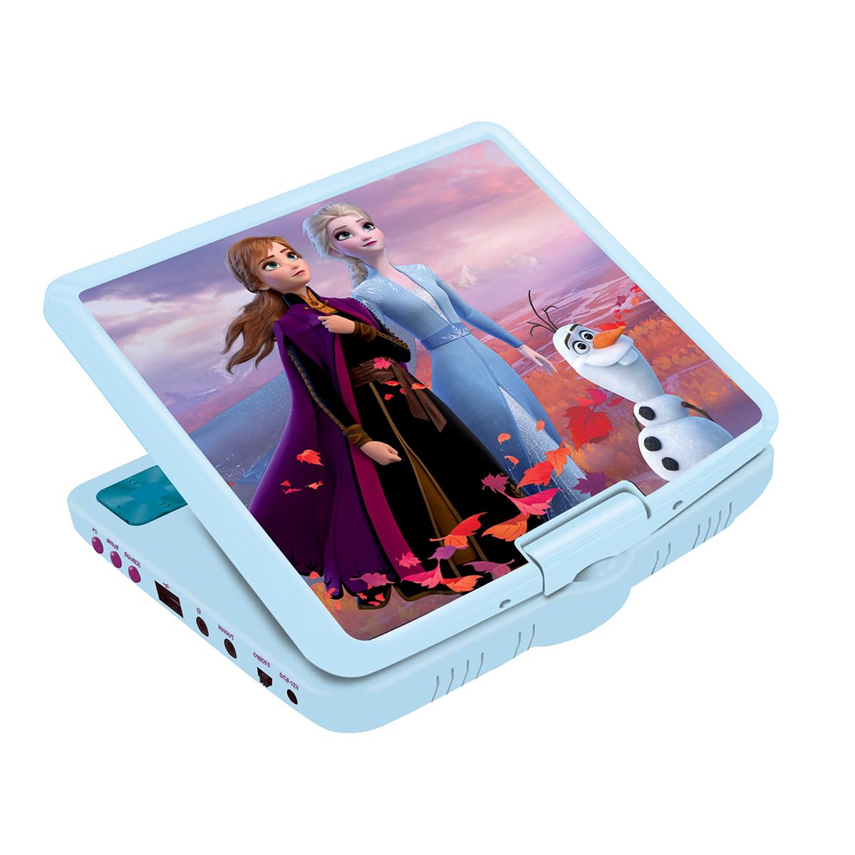 Lexibook - Lettore Dvd Portatile Frozen 2, Schermo Rotante da 7 "per Bambini, Telecomando, Elsa, Disney, caricabatteria per Auto, Porta USB, Batteria Ricaricabile, Blu/Viola, DVDP6FZLXB
