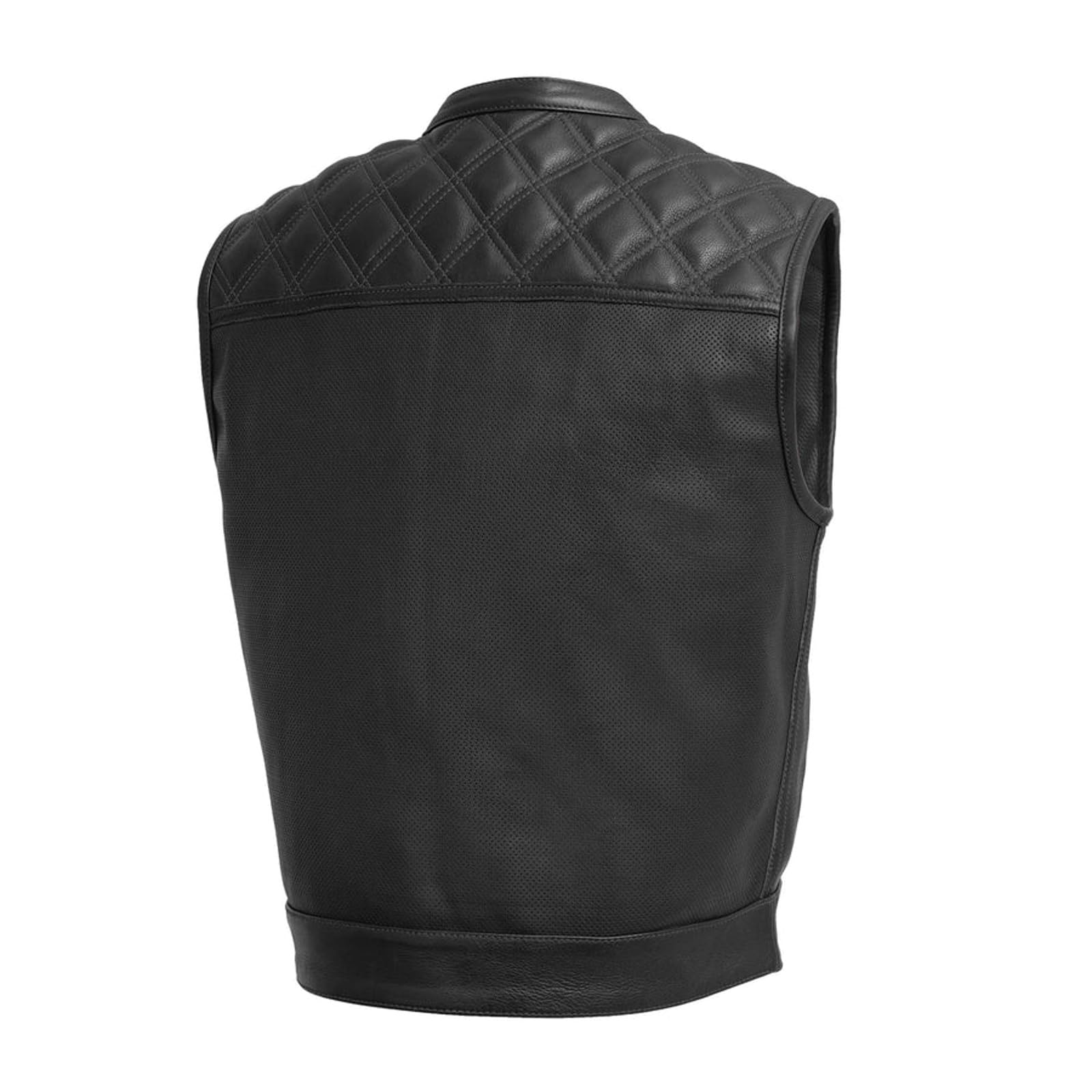 First Mfg Co Upside Perforated Leather Vest: 2.5