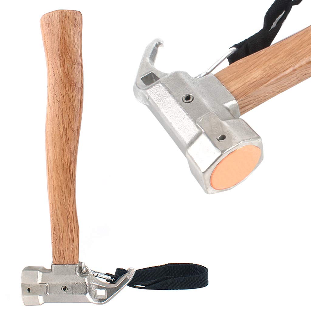 NYKK Martillo Exterior de Acero Inoxidable Martillo con Cabeza de Cobre Multifuncional Carpa Martillo Clavo Tirador de la Herramienta Que acampa Multiusos Martillo de Orejas