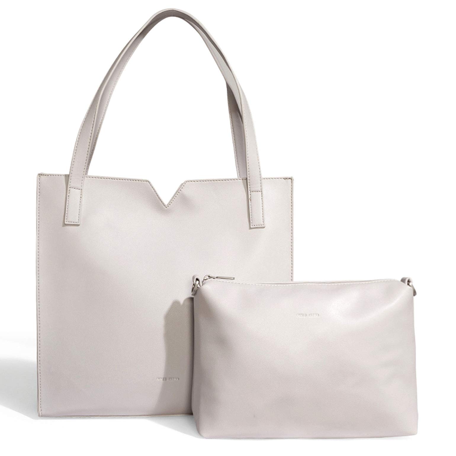 Pixie Mood Alicia II Lightweight Vegan Leather Tote -With Crossbody Bag (Cloud)