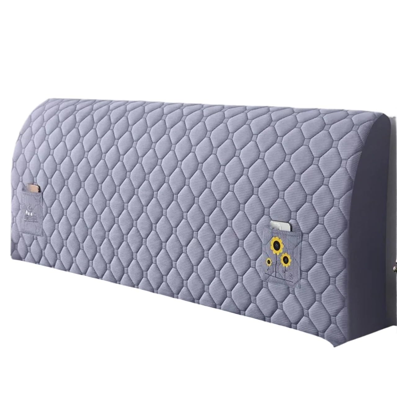 FGUJSUR Headboard Slipcover Anti Collision Bedhead Cover All Inclusive Dust Protection Dustproof Washable Bed Head Slipcover(Grey,150CM)
