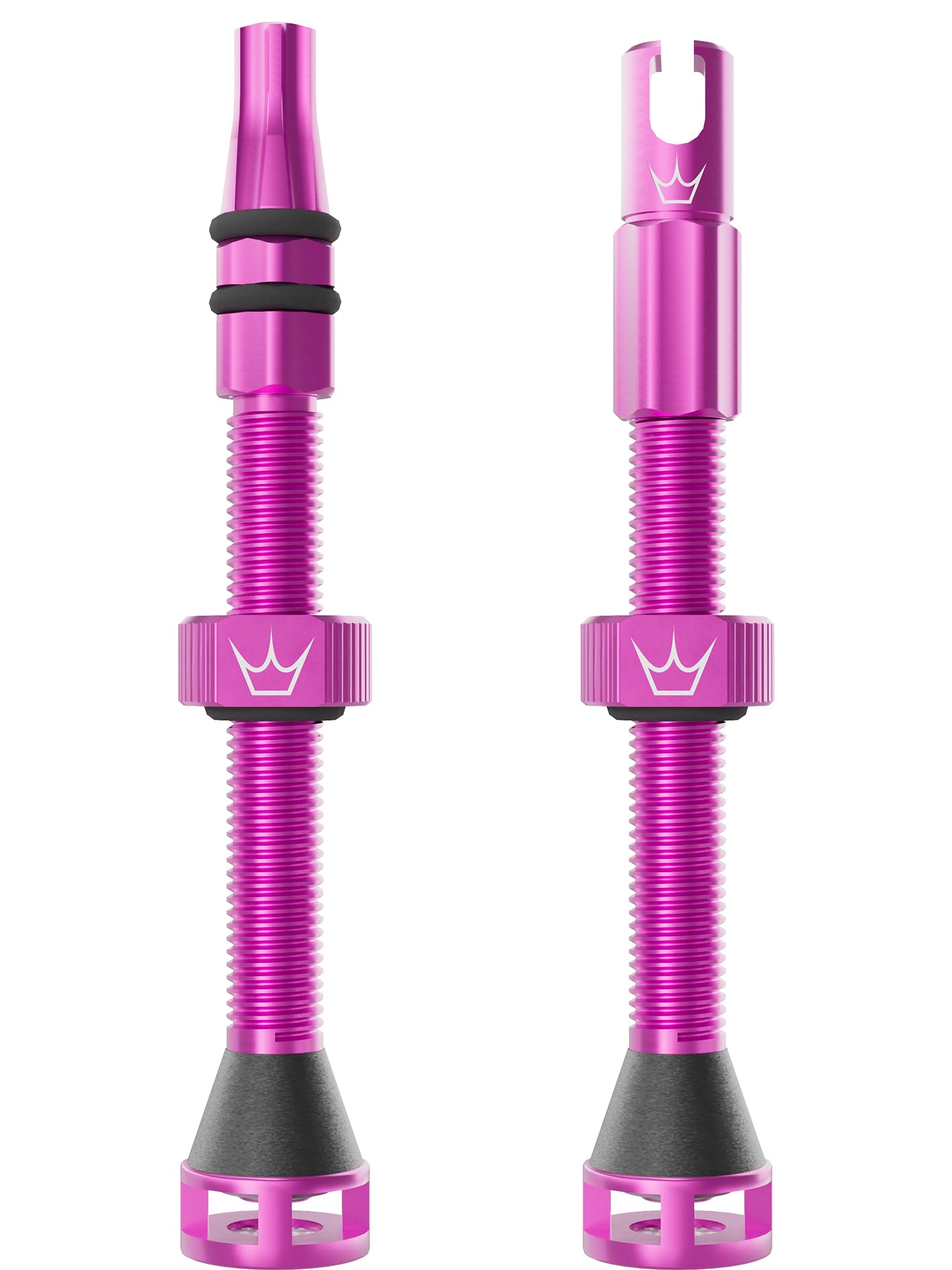 Peaty's Holeshot Fast Flow Tubeless Valves - High Airflow Anti Sealant Clog Design, Fast Tyre Setup, Fully Serviceable 7075 Aluminium, Bike Tyre Valves Compatible with MTB Rim Inserts, 60mm Punch