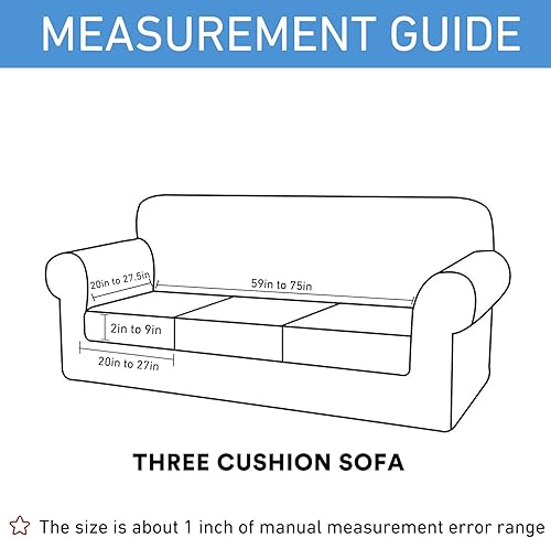 Miniatura 6 de hyha Fundas de cojín universales para sofá, fundas mágicas lavables, fundas elásticas para sofá de 3 cojines, fundas de cojín interiores para sofá