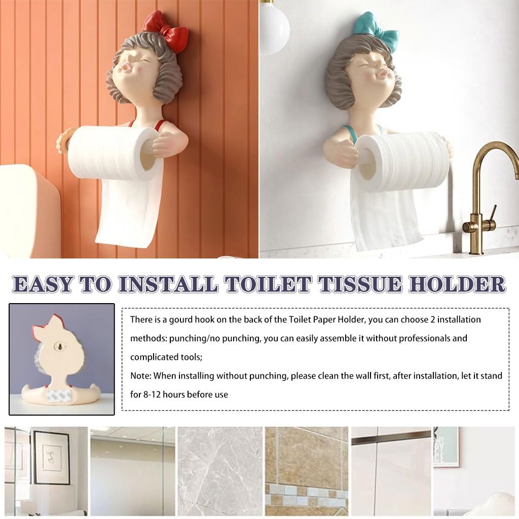 トイレットペーパーホルダー オシャレ かわいい女の子のロールペーパーホルダー、 パンチ不要の棚付き紙巻器、 北欧風の壁飾り、 樹脂製 棚下取付用 トイレットペーパーホルダー W 日本製 ～SALA～ トイレホルダー おしゃれ 2連 ダブル シンプル 紙巻器 インターワークス