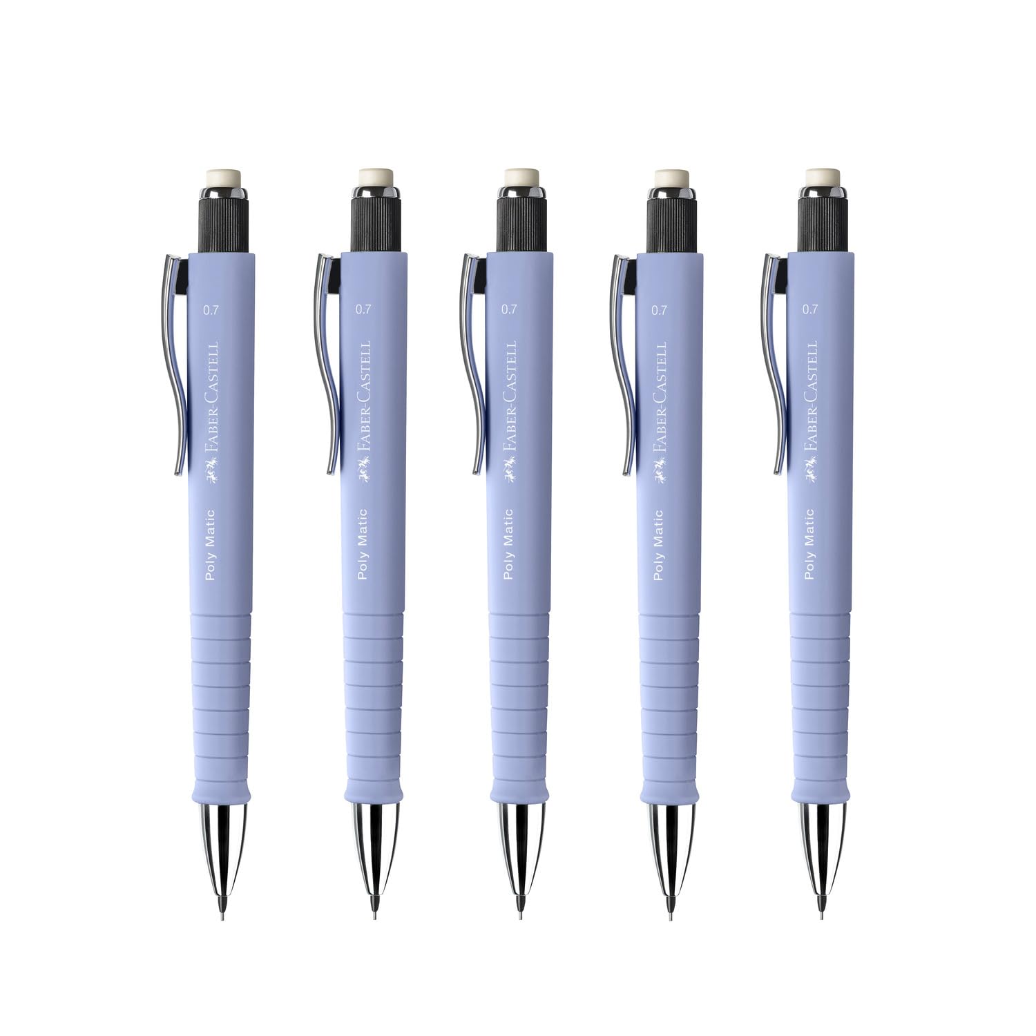 Faber-Castell - Druckbleistift Poly Matic Pale Iris 0,7 mm, 5 Stück