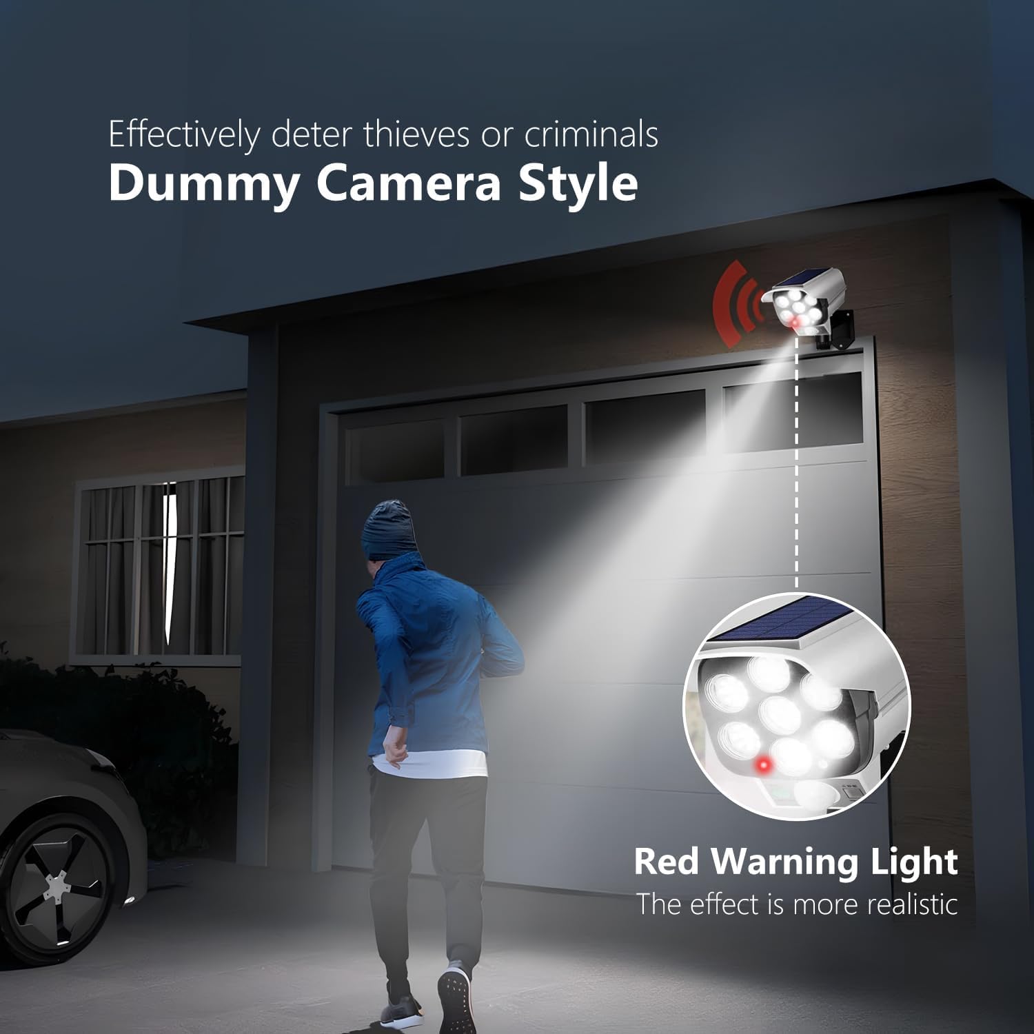 Solar Lights Outdoor,3600mAh Motion Sensor Solar Light with Remote Control,2000LM Bright Light,3 Lighting Modes,120°Lighting Angle,IP65 Waterproof for Outside Garage Yard - 3