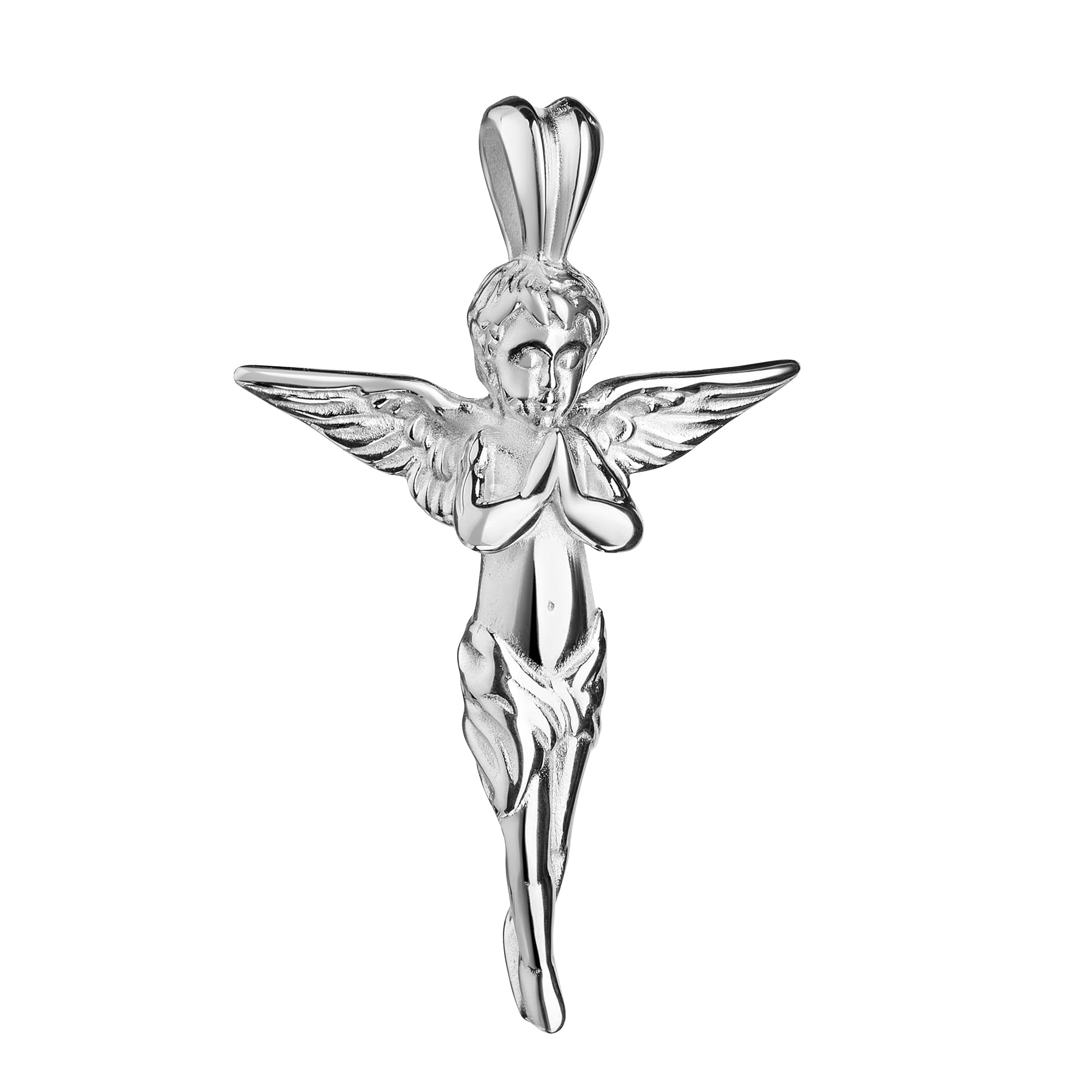 Schutzengel Kreuz 925 Silber mit Kette oder ohne Kette wählbar + Schmuck-Etui + Echtheitszertifikat