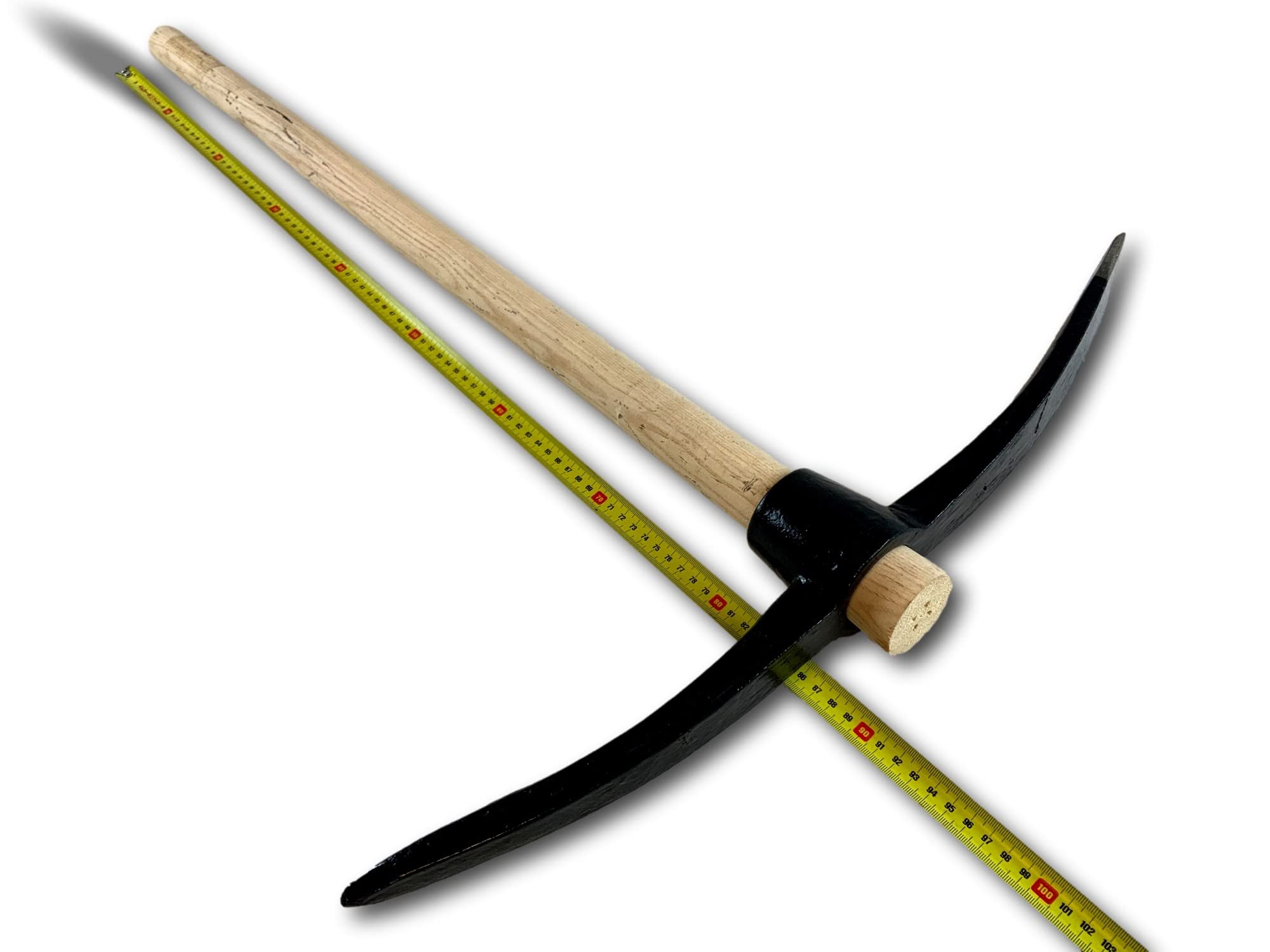 Pioche de terrassier (pic) | Manche de 90 cm en bois fabriqué en France | Panne en acier forgé avec pointe et langue | Racler et couper | Creuser décompacter ou épierrer | Kibros PIOCHM