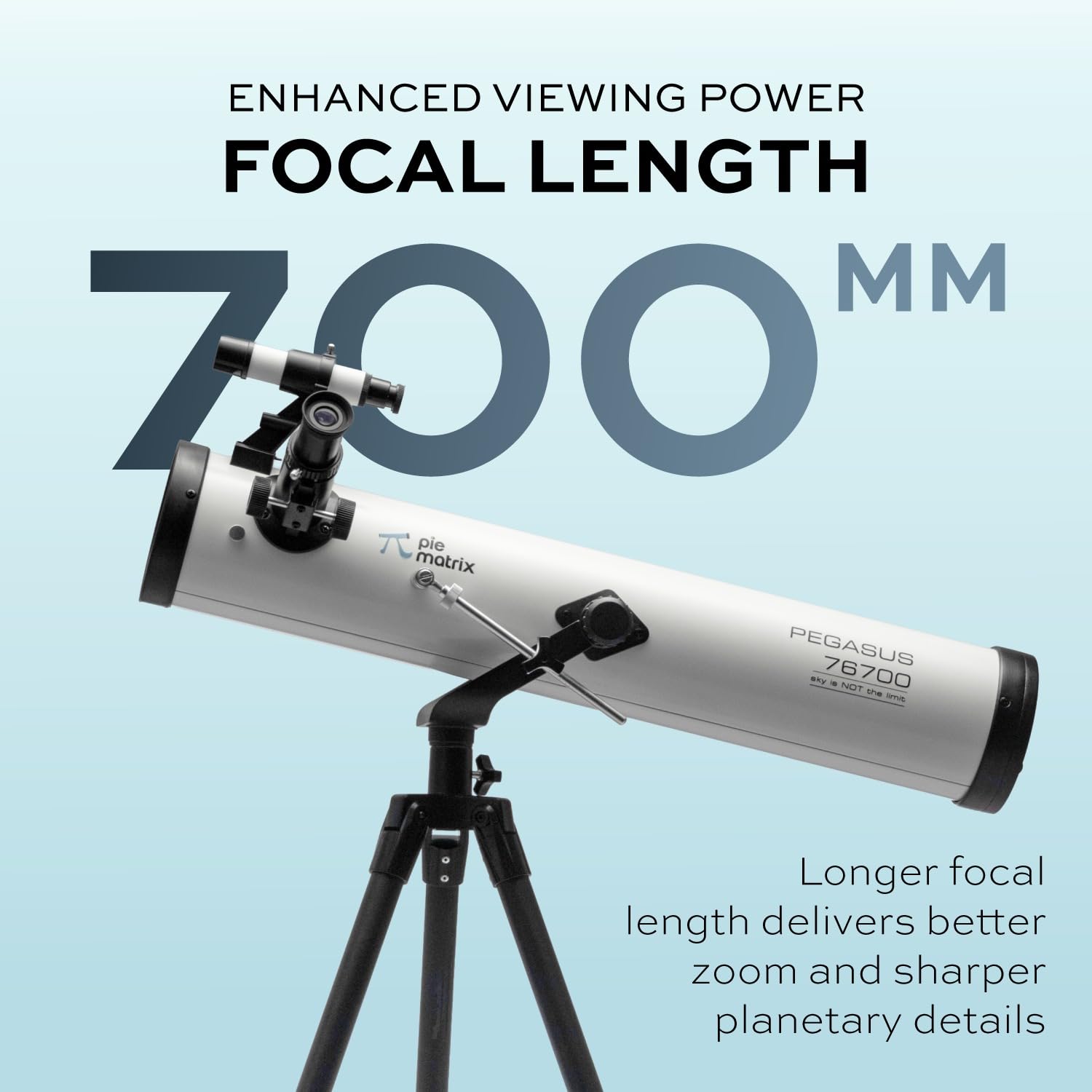 Pie Matrix Pegasus 76700 Newtonian Reflector Telescope with 235x Ultra HD Zoom,Fully Coated Glass Optics,Alt-Az Mount, Professional Telescopes to Explore Moon, Saturn Rings, Planets & Deep Sky Objects — Amazon image 4