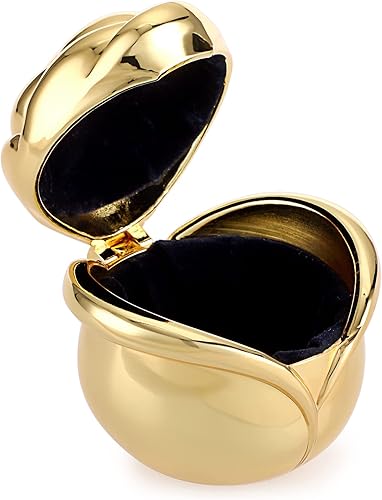 Vista 8 de Hipiwe Joyero dorado con diseño de rosas, organizador de baratijas, grande