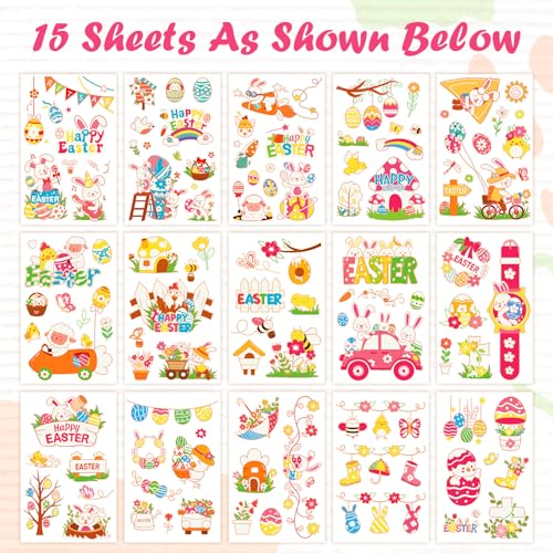 image for Partywind Glow Easter Basket Stuffers for Kids, 120+ Styles Temporary 