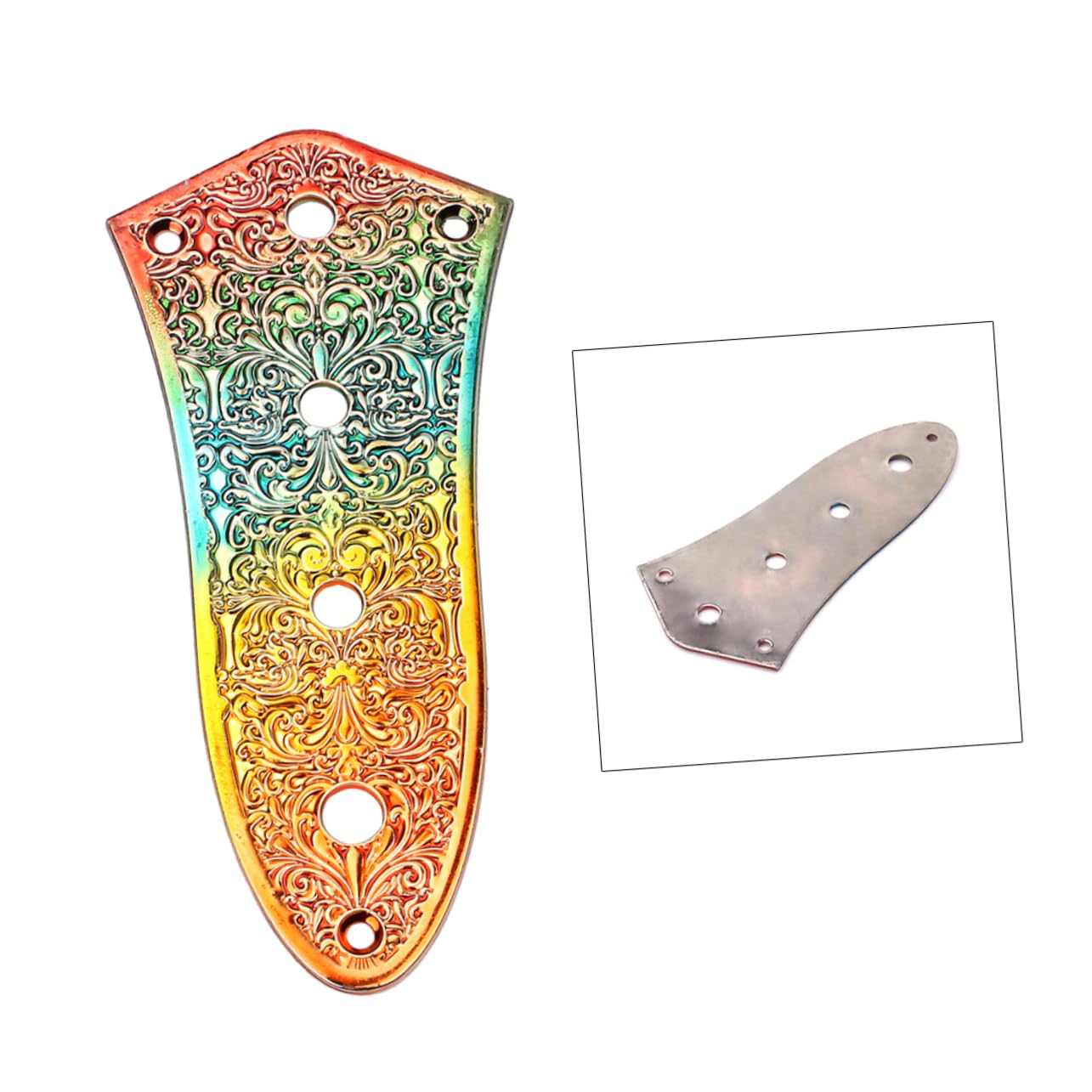 Toyvian 3pezzi Piastra Di Controllo Vintage Lega Di Zinco Per Chitarra Elettrica Con Design Arcobaleno Per Strumenti Musicali
