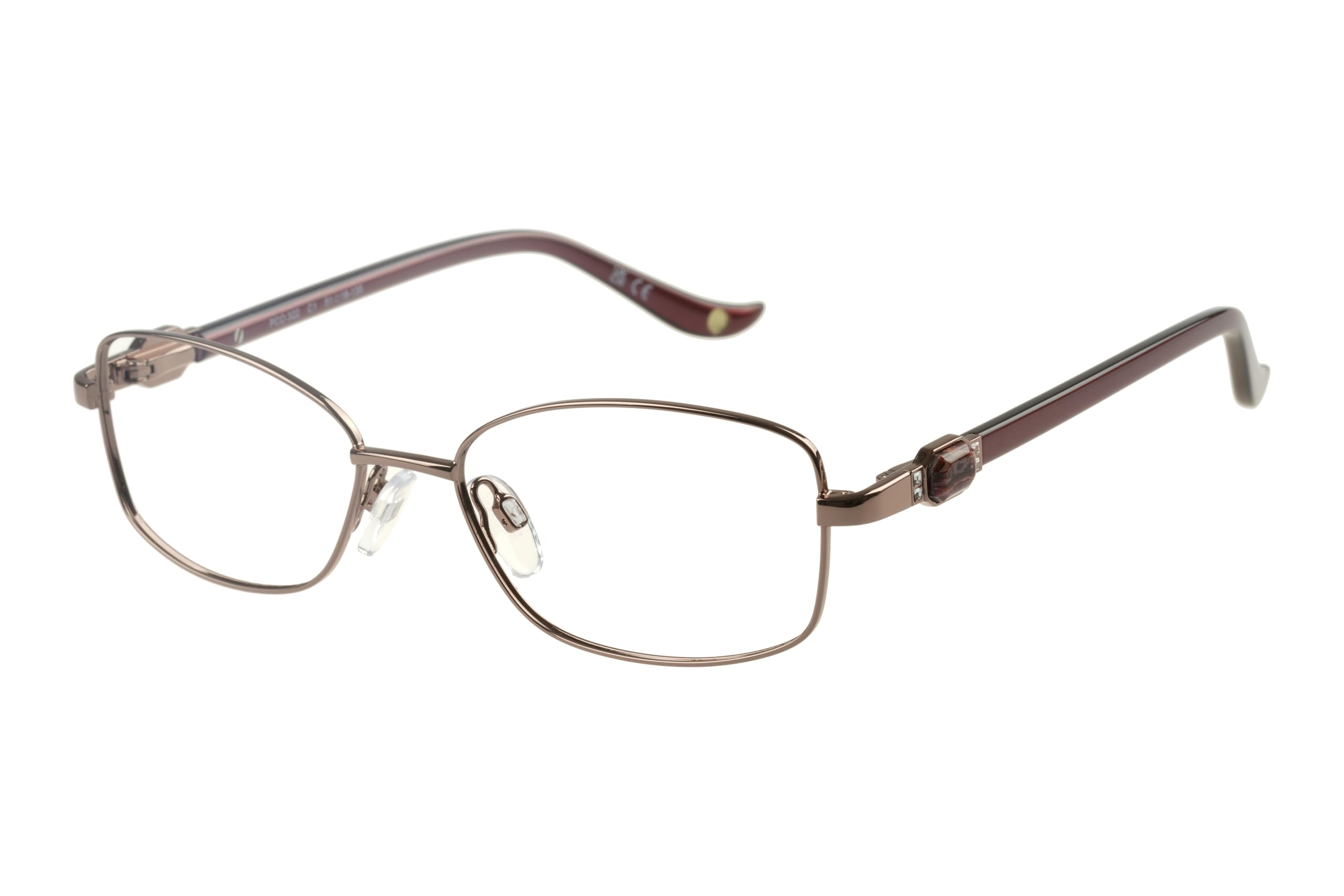 Puccini Brille mit Sehstärke für Damen optional mit Sonnenbrillentönung oder Blaulichtfilter, Oval, gefertigt aus Metall (inklusive Brillenetui)