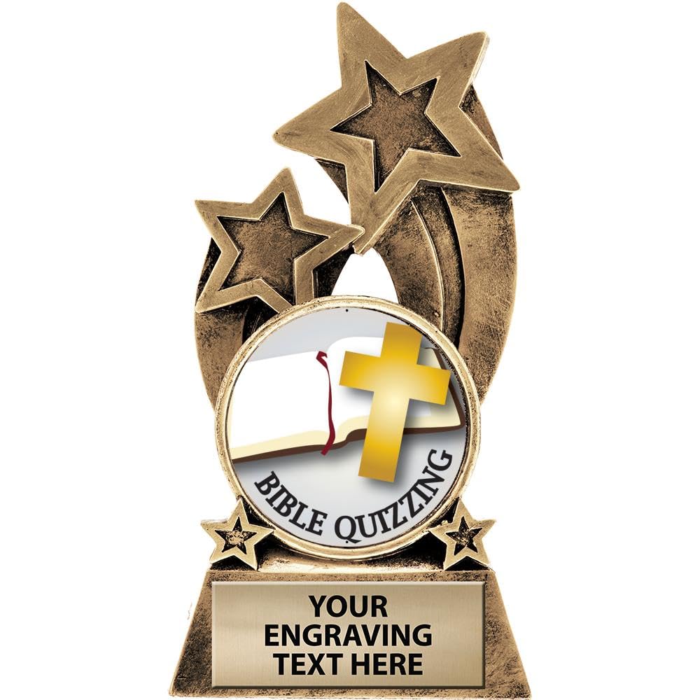 Crown Awards Bible Quizzing Trophy, 5.75" Glory Resin Bible Quizzing Trophies with Free Custom Engraving Prime