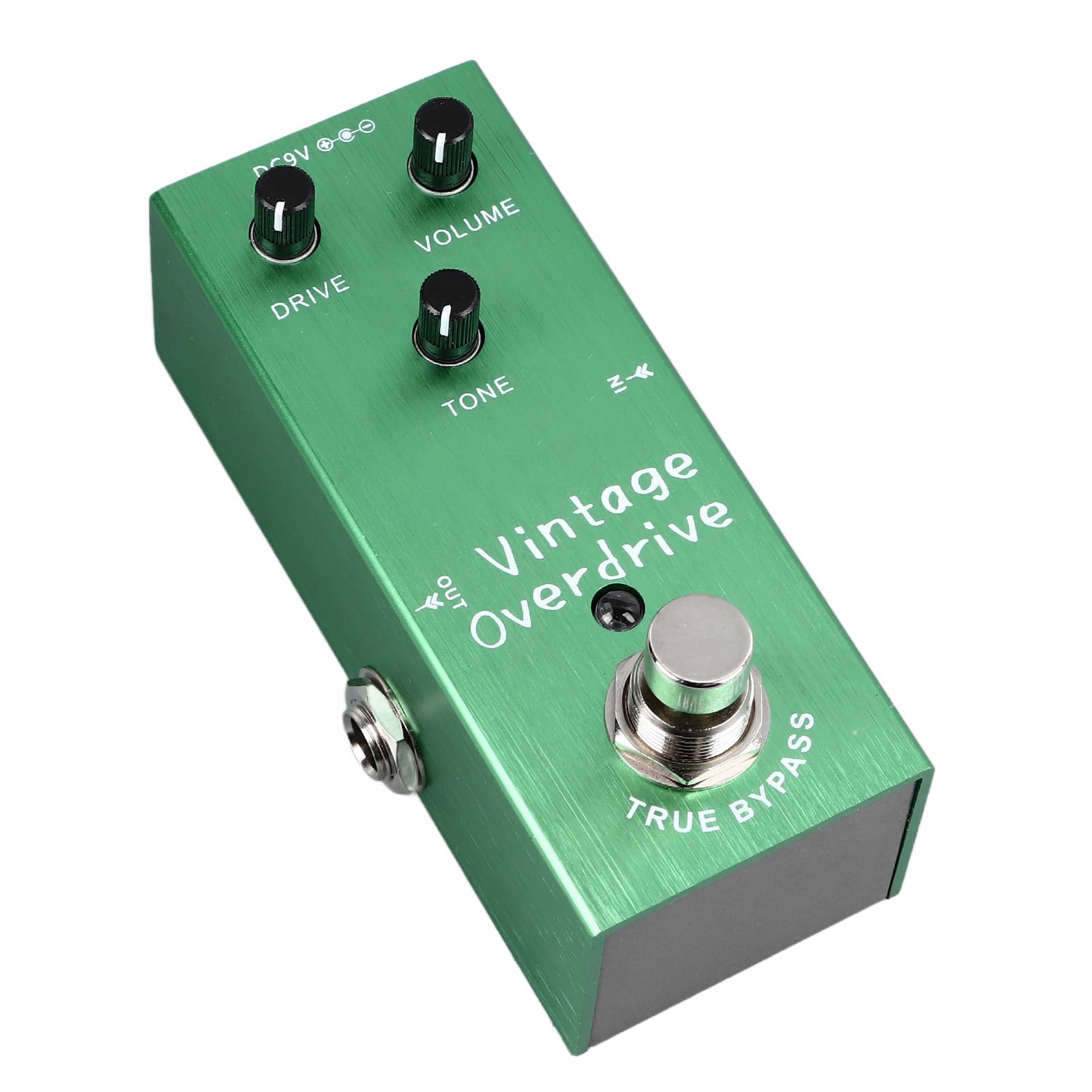 Pedale Effetti Overdrive Per Chitarra Elettrica - Mini Pedale Singola In Metallo Verde, Controlli DRIVE/LEVEL/TONE - Foto 3