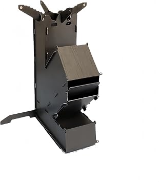 Rocket Stove, Wood Stove, Bonfire Stand, 0.1 inch 3 mm Thick Steel Plate, Adjustable Heat, Easy Storage, Suitable for Outdoors, Cooking, Fireplaces, Emergency Use Large Rocket Fireplace