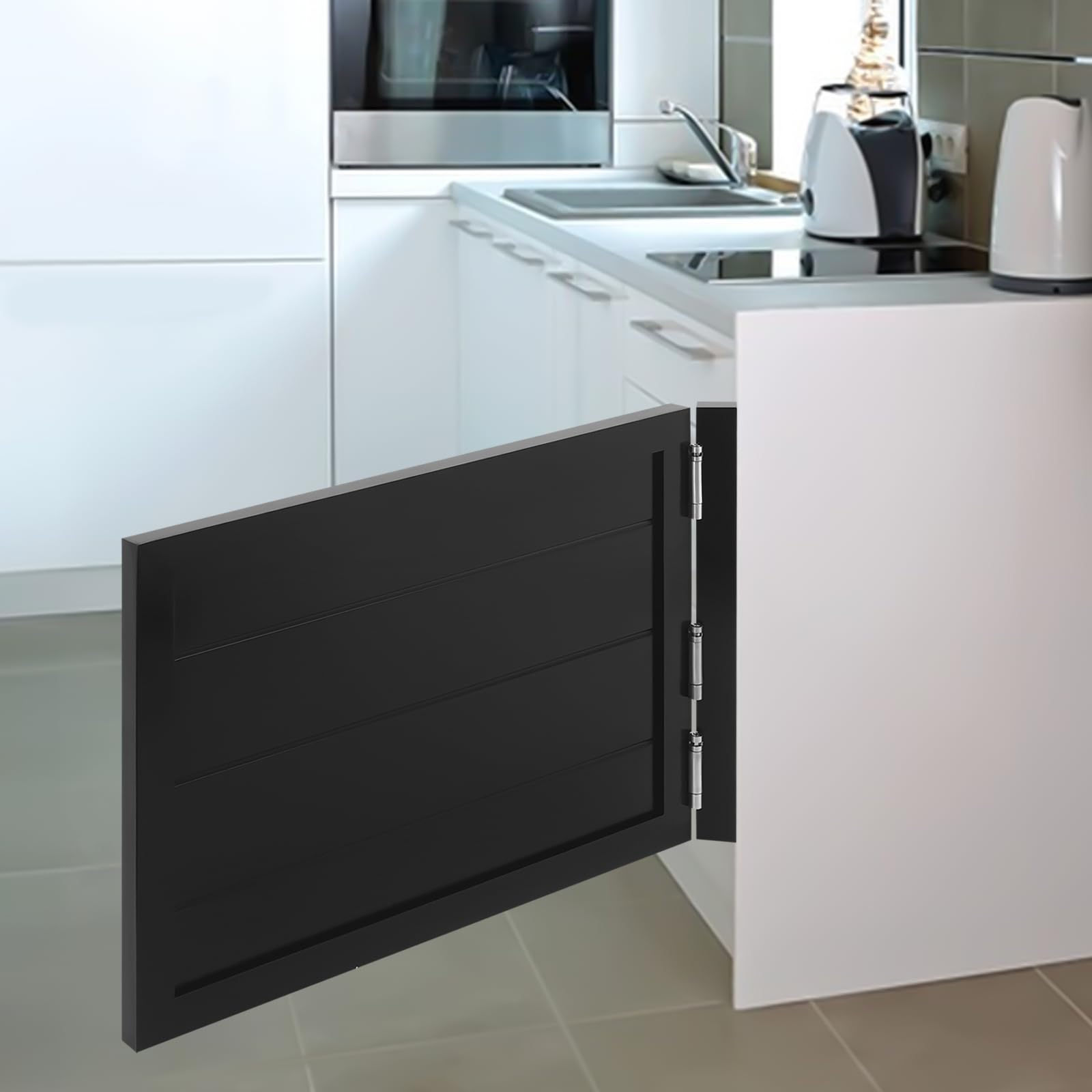Saloontüren Porte battante de café en bois massif Porte battante Porte battante intérieure 90 x 60 cm, Porte pendulaire à barre simple, porte intérieure décorative pour garde-manger (noir)