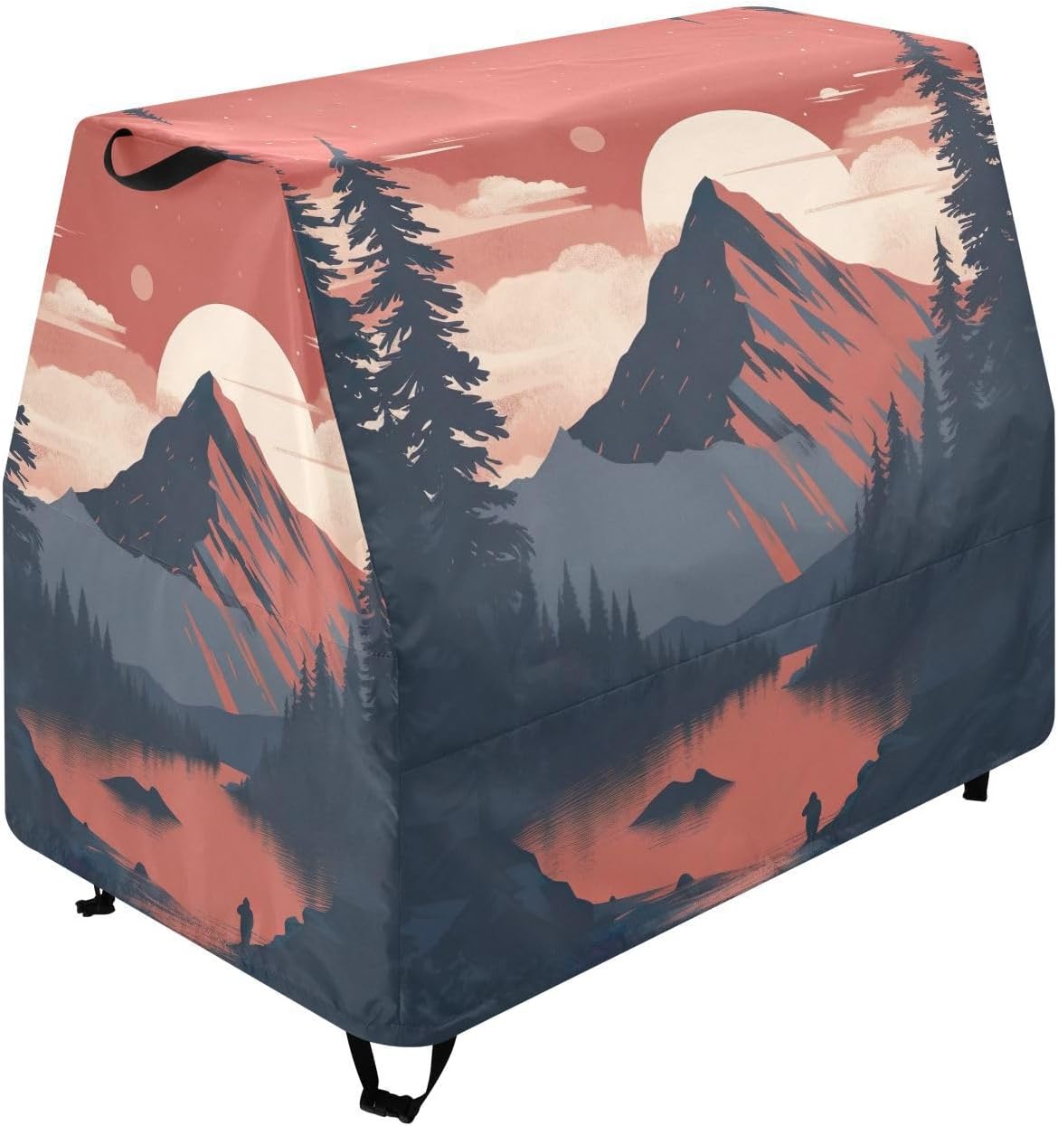 Mountain Landscape Kids Water Table Cover Fit Step2 Rain Showers Splash Pond Water Table, Waterproof Dust Proof Anti-UV Outdoor Toys Cover-Cover only