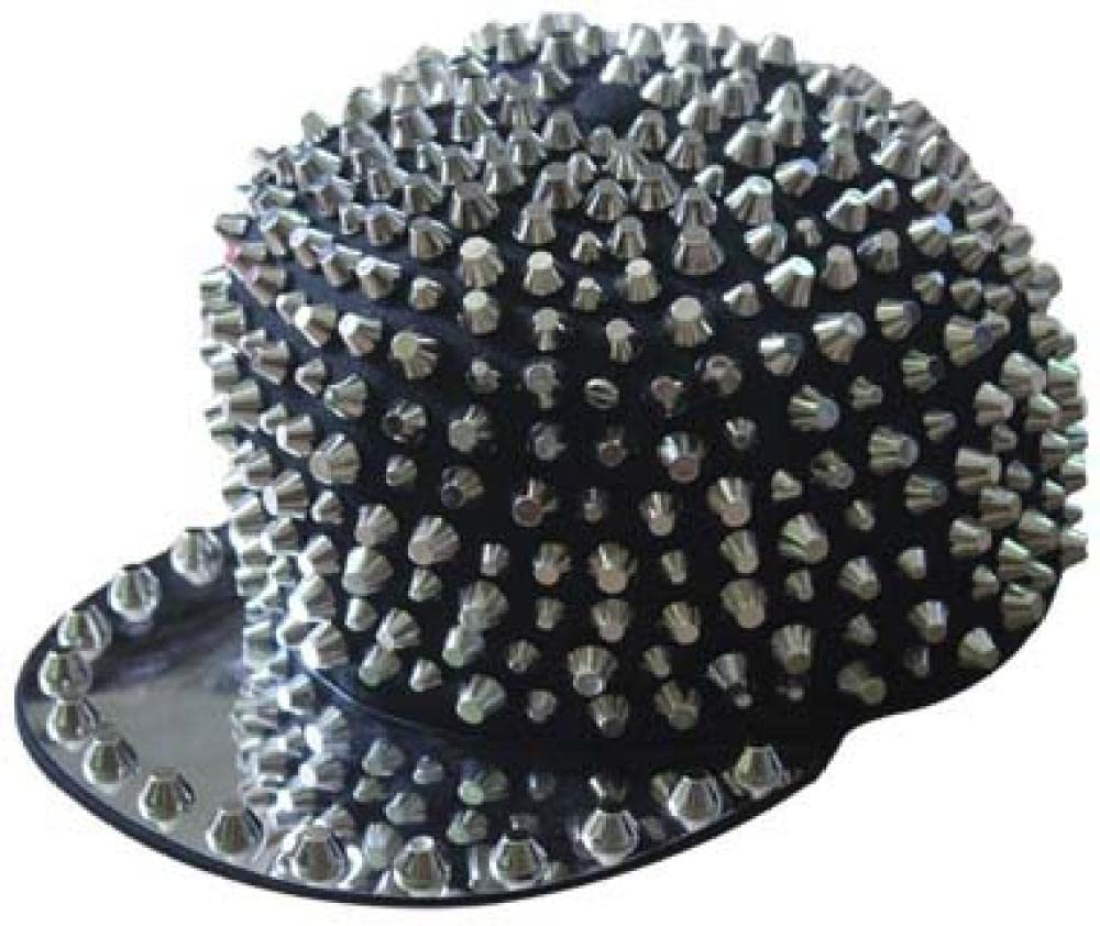 Czapka Z Daszkiem Czapka Z Daszkiem Sun Hat Czapka Turystyczna Punk Big Rivets Hip-Hop Hiphop Hip-Hop Caps Czapki Kapelusze Płaskie Kapelusze Brim-Czarny Silver Rivet 1 Kolor