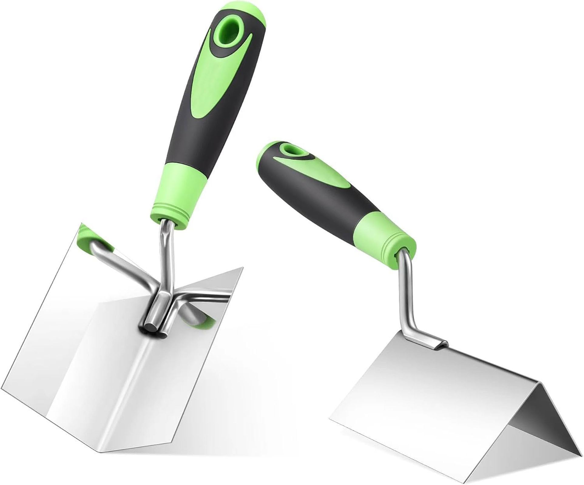Professional Drywall Corner Trowel Set, Stainless Steel Inside & Outside Corner Tool, 3.15"(8cm) & 5"(13cm), Ergonomic Handle Plastering Finishing Tool for Wall Treatment