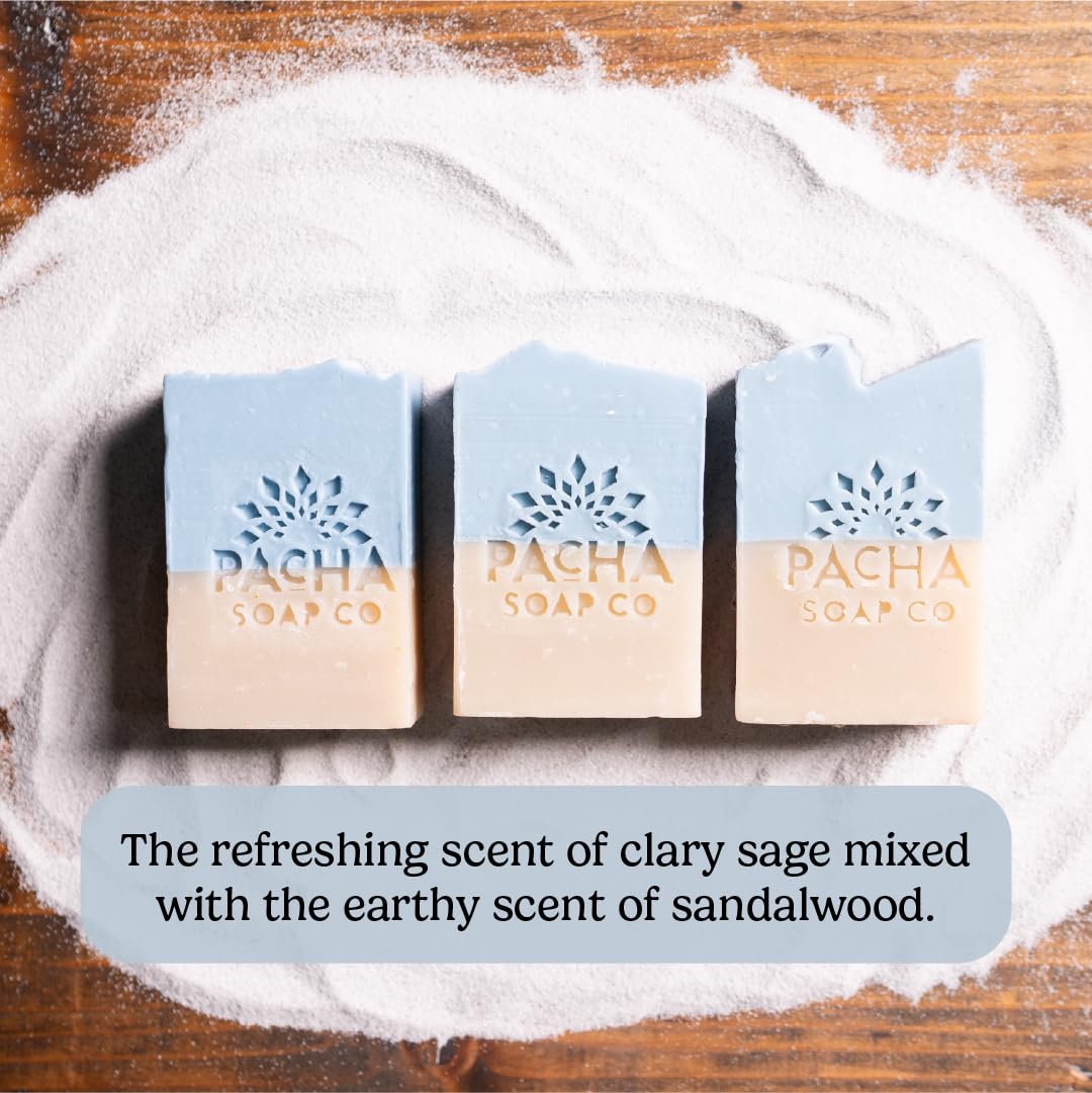 Amazon.com : Pacha Soap Co. Sand & Sea Bar Soap - Clary Sage